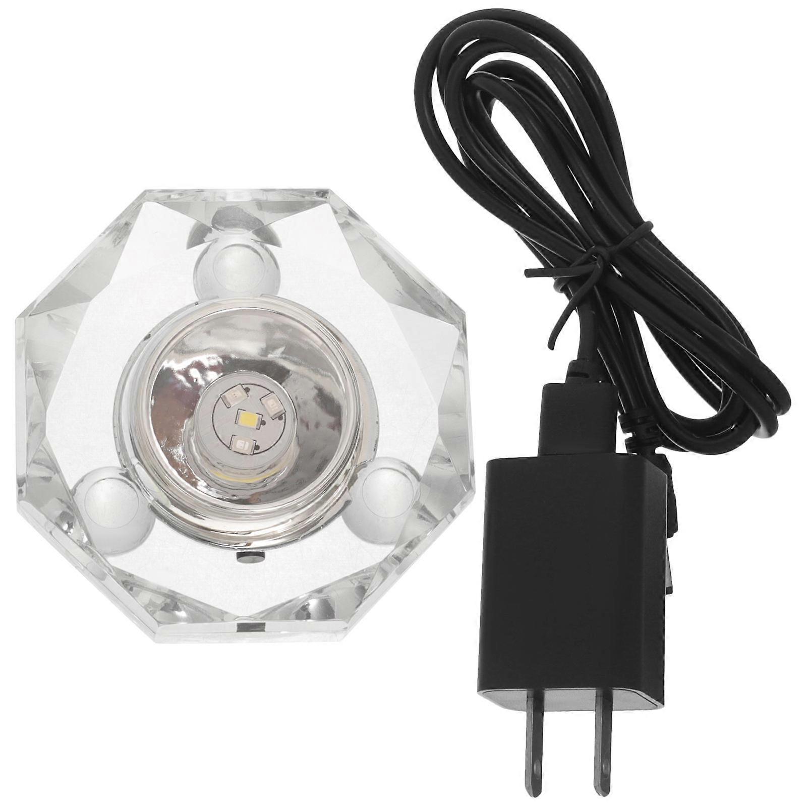 Crystal Display Stand Light Base 3Pcs with 7 LED Lights for Decoration