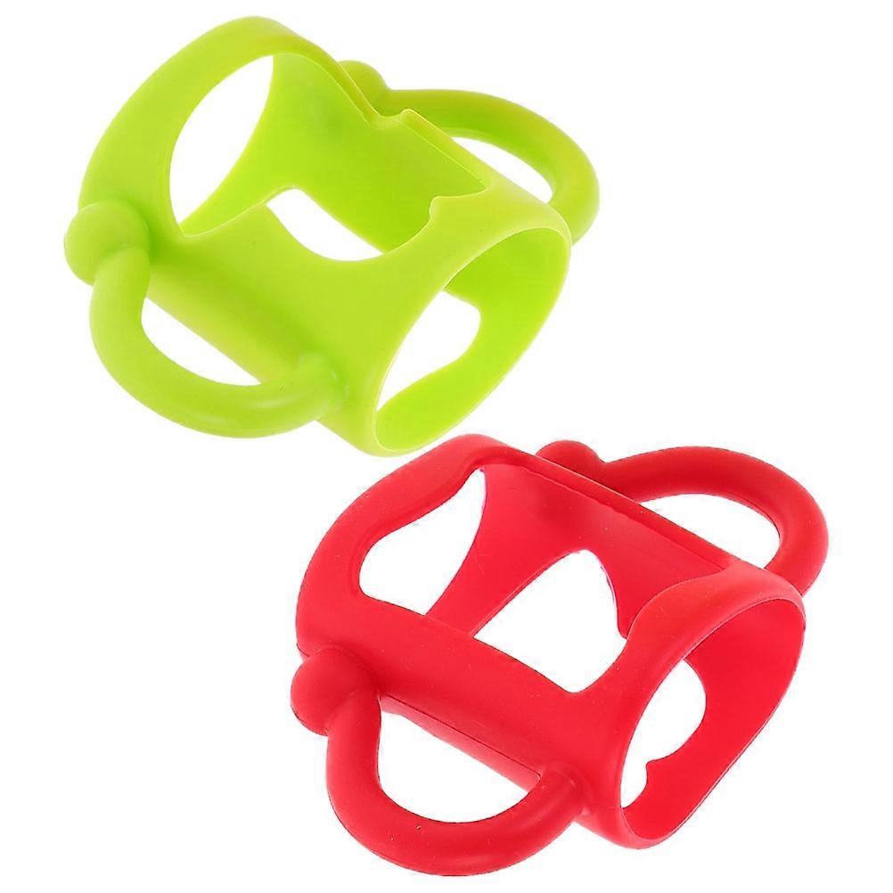 Silicone Baby Bottle Handle Set Assorted Color Soft and Comfortable for Easy Feeding 2pcs