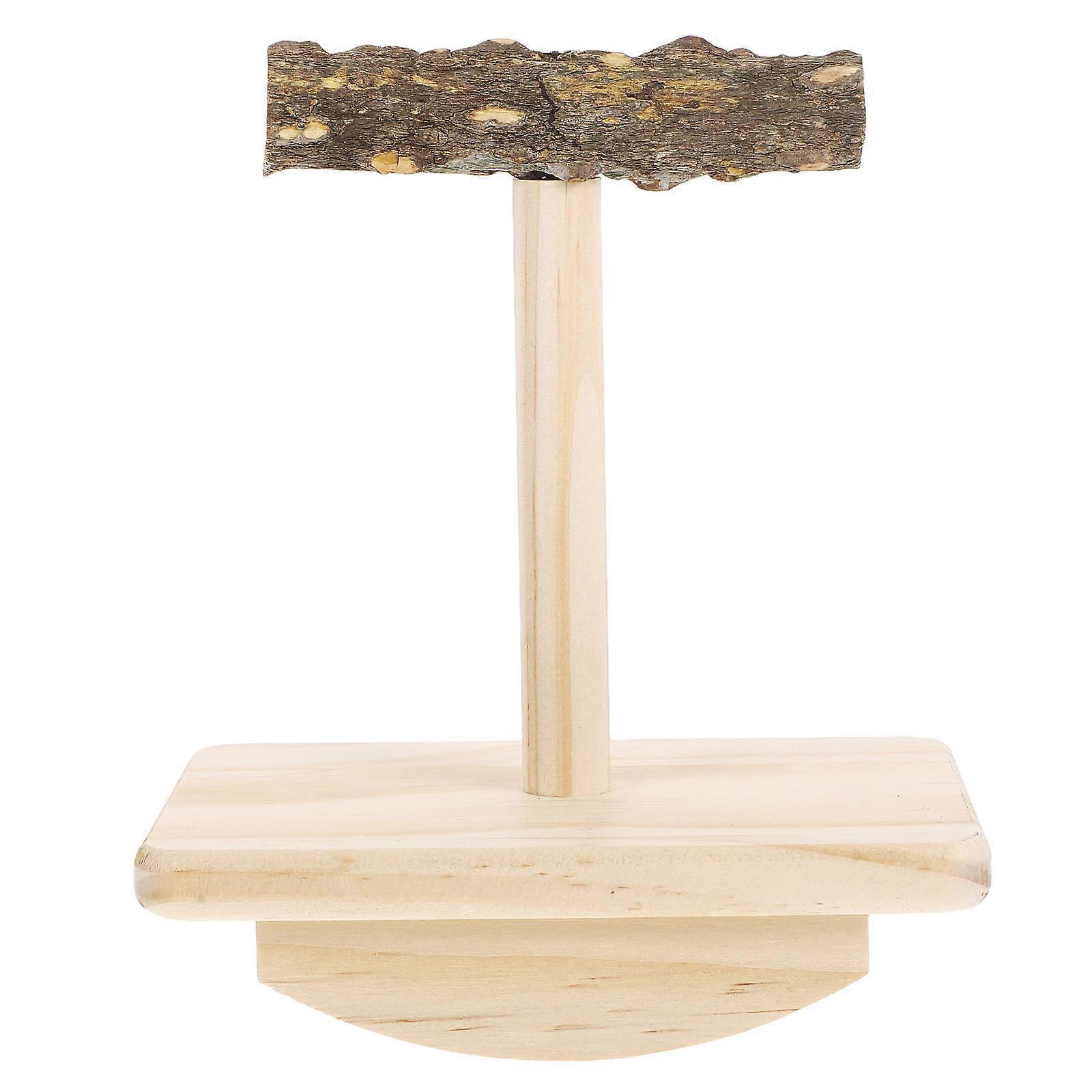 Wooden Rocking Parrot Training Perch Stand for Bird Activity