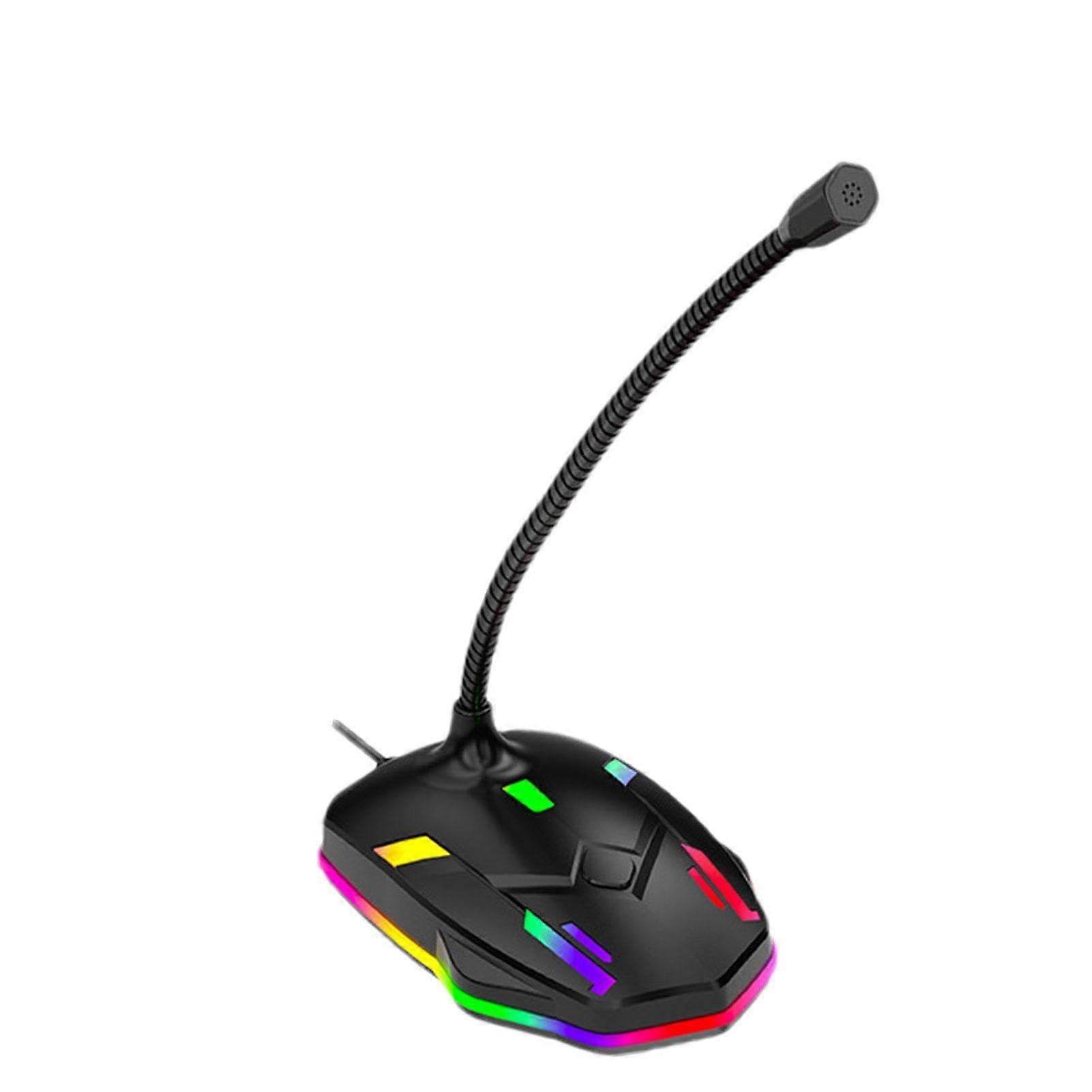 Microphone For Computer Condenser USB PC Microphone PlugandPlay 360Degree Adjustable Gooseneck NoiseCanceling Black