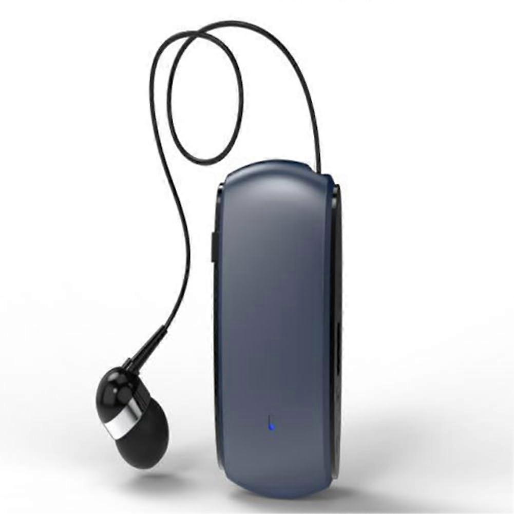 K68 Bluetooth Headset Lavalier Retractable, PlugIn Card, Single Ear Clip MP3 Player Blue