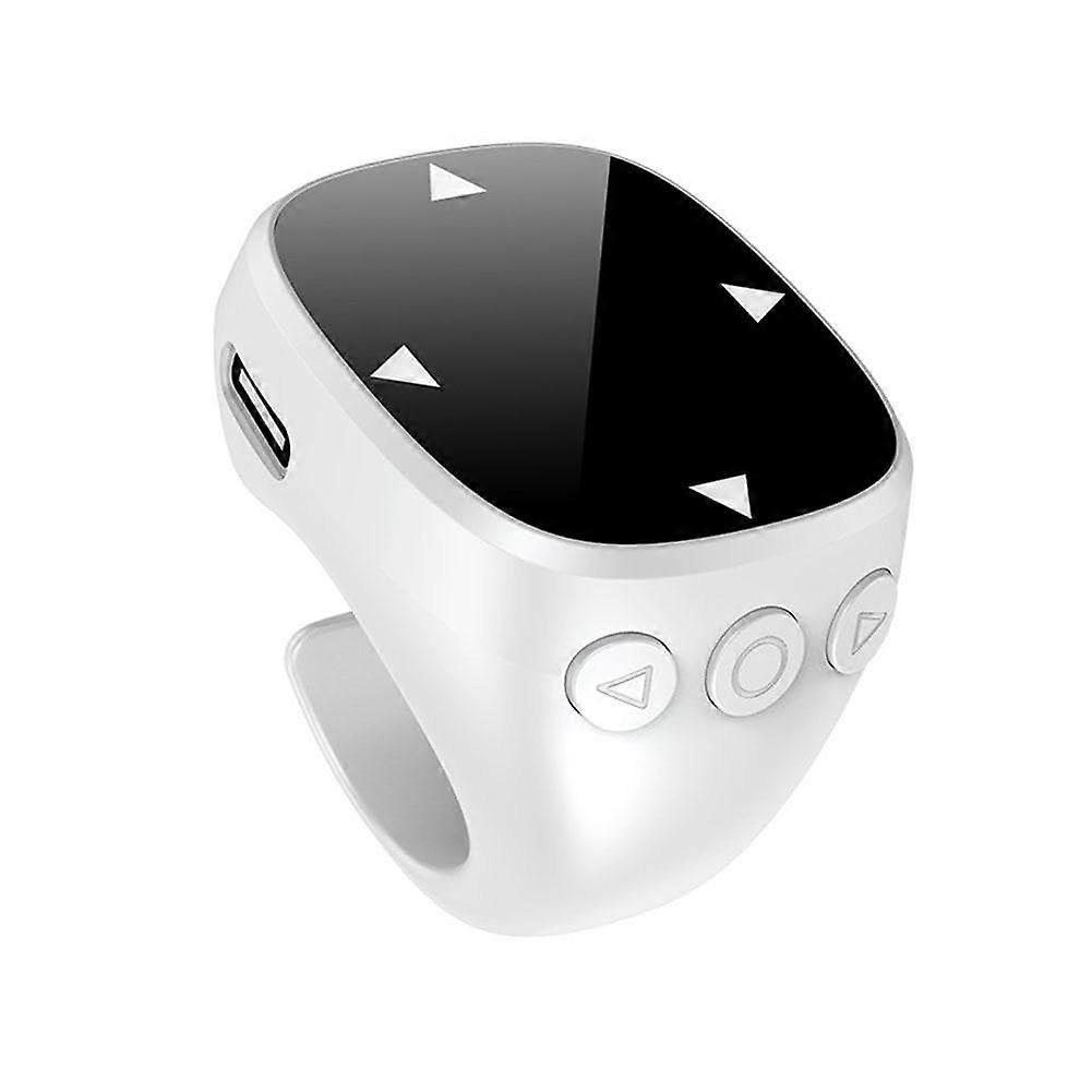 Bluetooth Camera Remote and Page Turner for Smartphone Tablet with Seamless Scrolling Control White