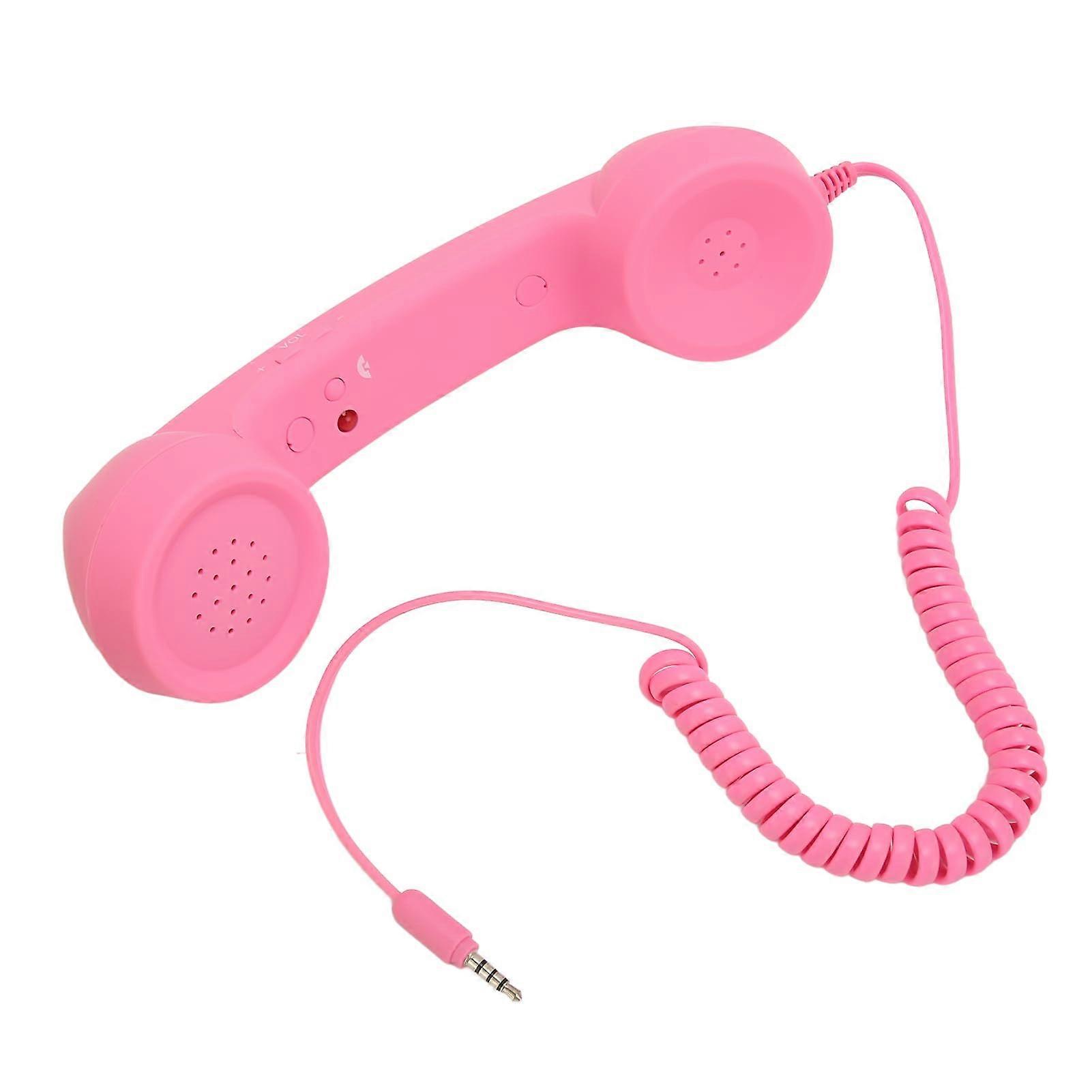 Wired Retro Telephone Handset with Radiation Reduction, Volume Control, 3.5mm Plug, 9ft Cord