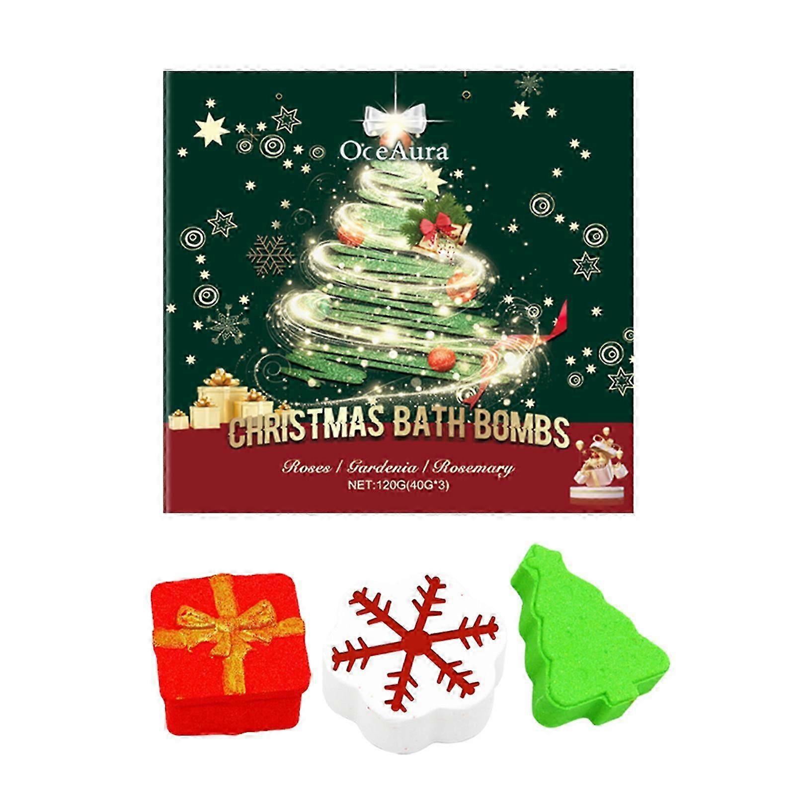 Festive Christmas Bath Balls Set  Moisturizing, Fragrant, Quick-Dissolving Spa Experience