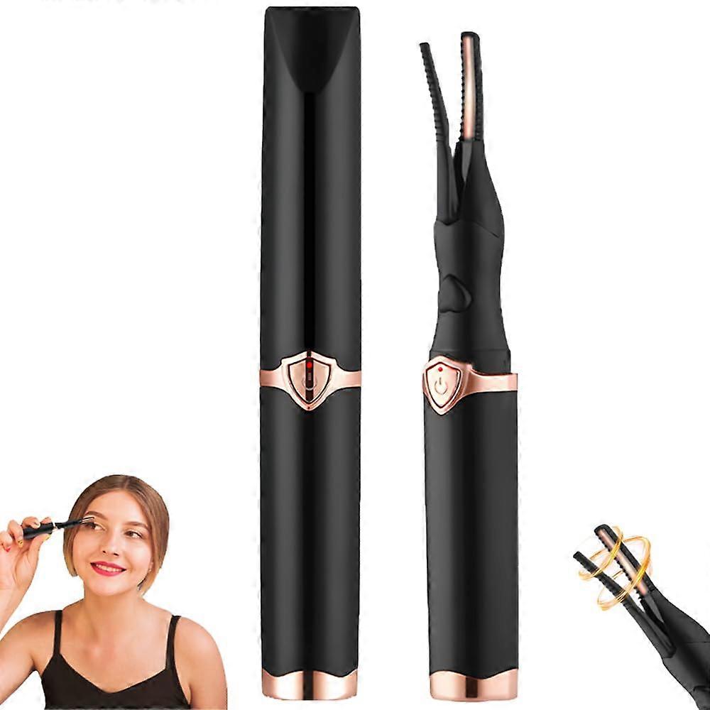 Heated Eyelash Curler USB Rechargeable with 3 Adjustable Heat Modes for Long Lasting Natural Curl (Black)