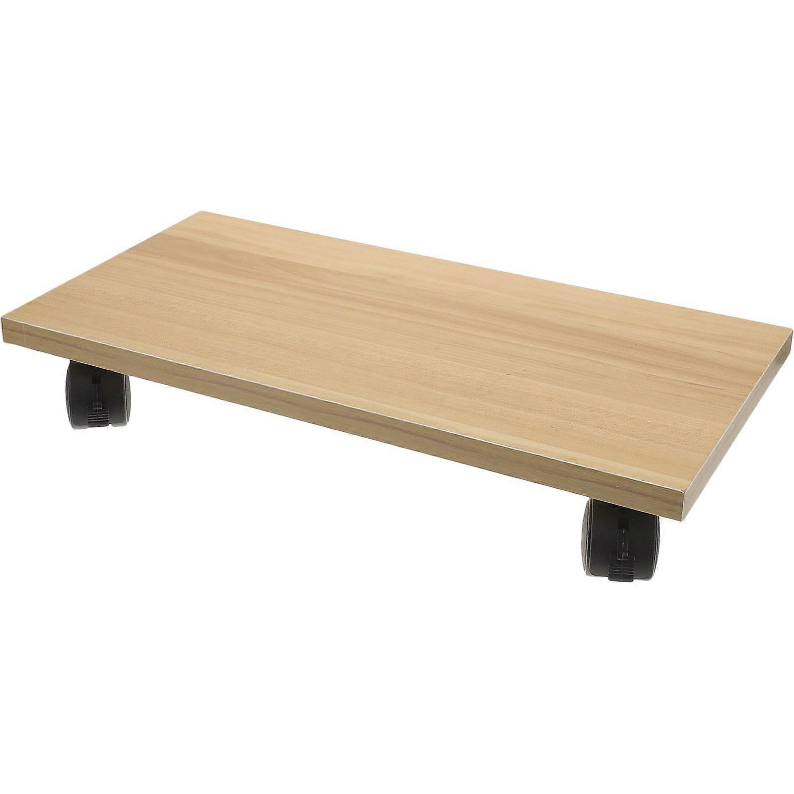 Movable Wood Base Bracket With Universal Wheel Moving Stand Computer Host Stand