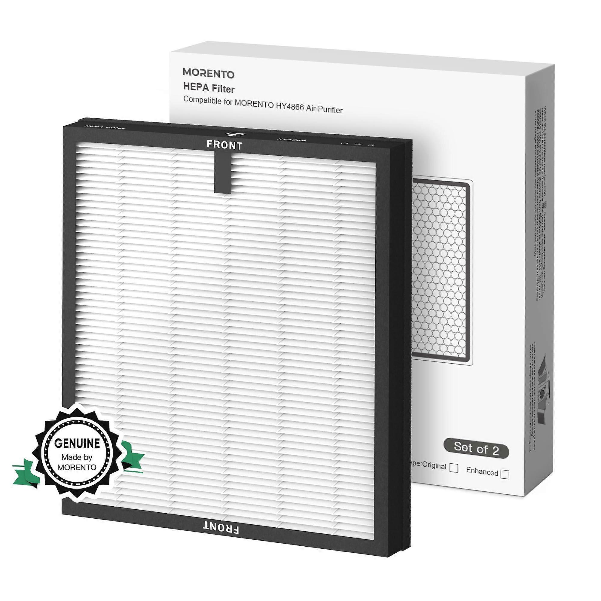 2 Pack HY4866 Air Purifier Replacement Filter, True HEPA Filtration and Odor Removal Technology