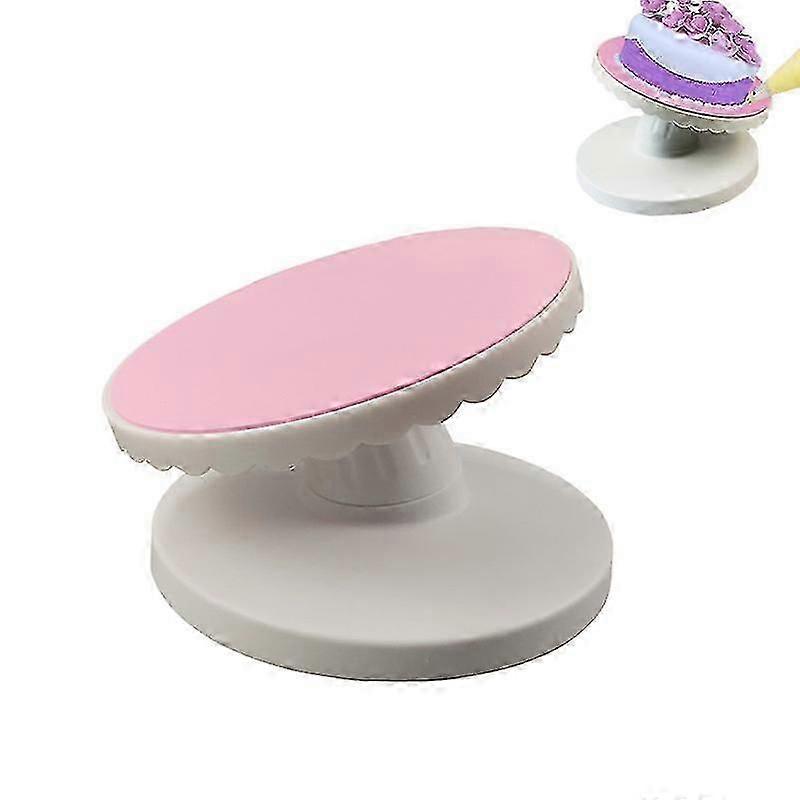 Cake Decoration Rotating Stand Rotating Cake Pan Rotating Pan Adjustable Tilt Pink/White