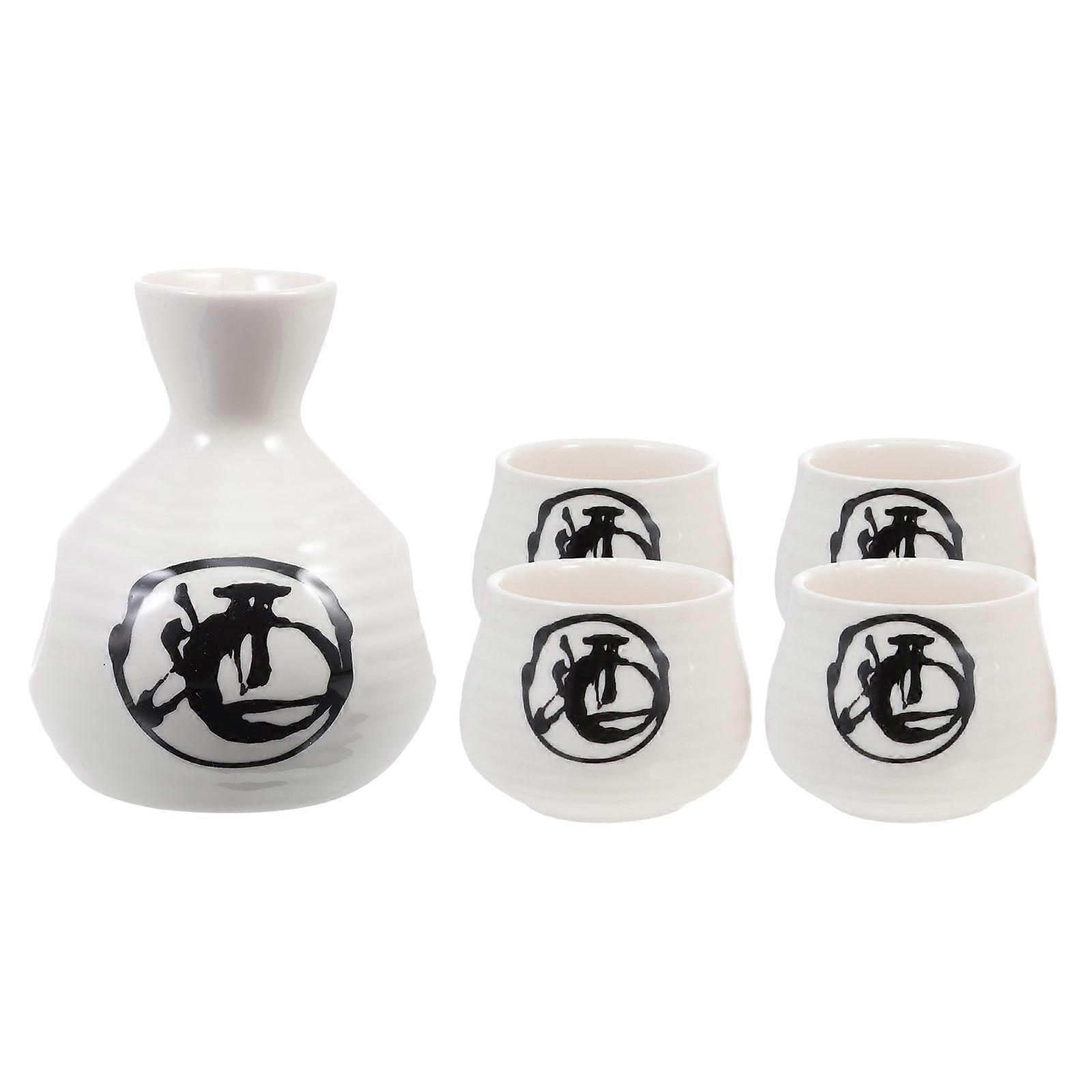 Ceramic Sake Cup Set for Drinking 1Set Japanese Style Sake Pot Holder