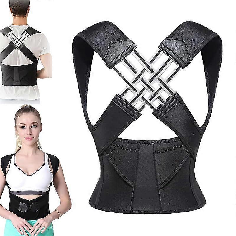 Posture Corrector and Back Support Brace Adjustable Strap for Pain Relief and Spine Alignment L