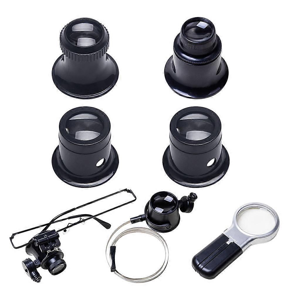 Black Magnifying Glass Watch Repair Microscope for Detecting 21Pcs