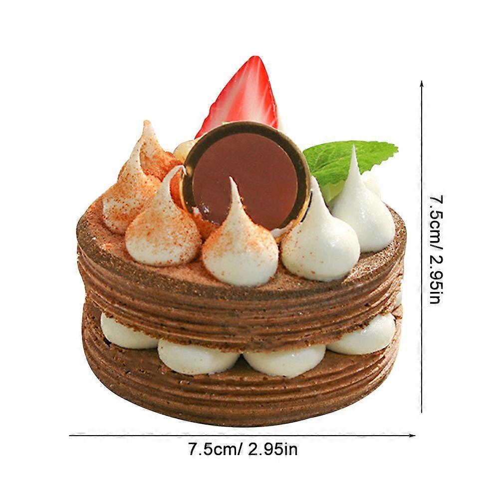 Simulated Cake Mini 2Pcs Artificial Dessert Ornaments for Decor