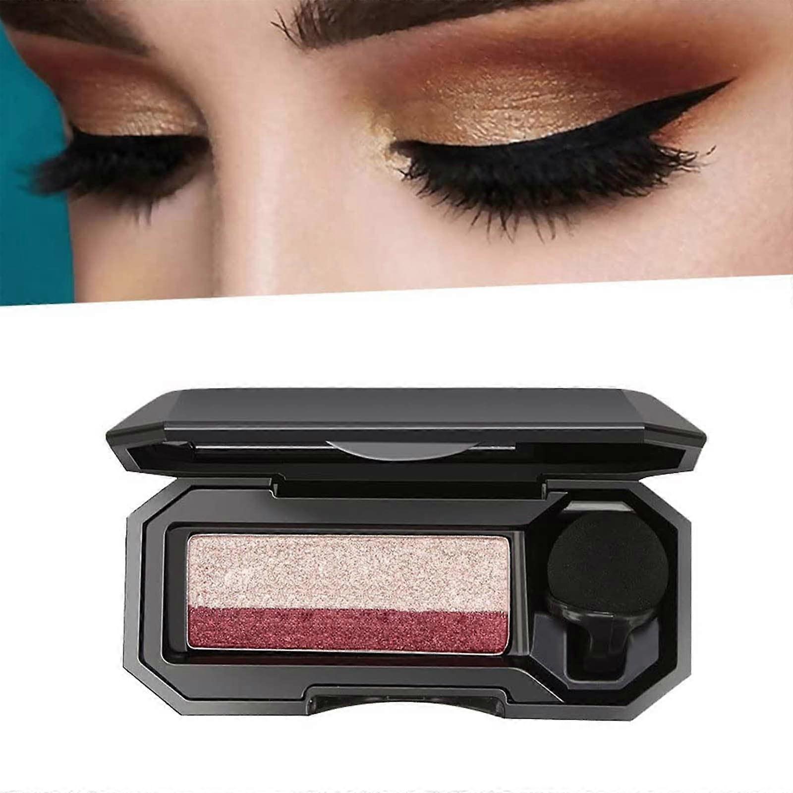Two Color Eyeshadow Stamp with Shimmer Palette, Waterproof  Pigmented Dual Gradient
