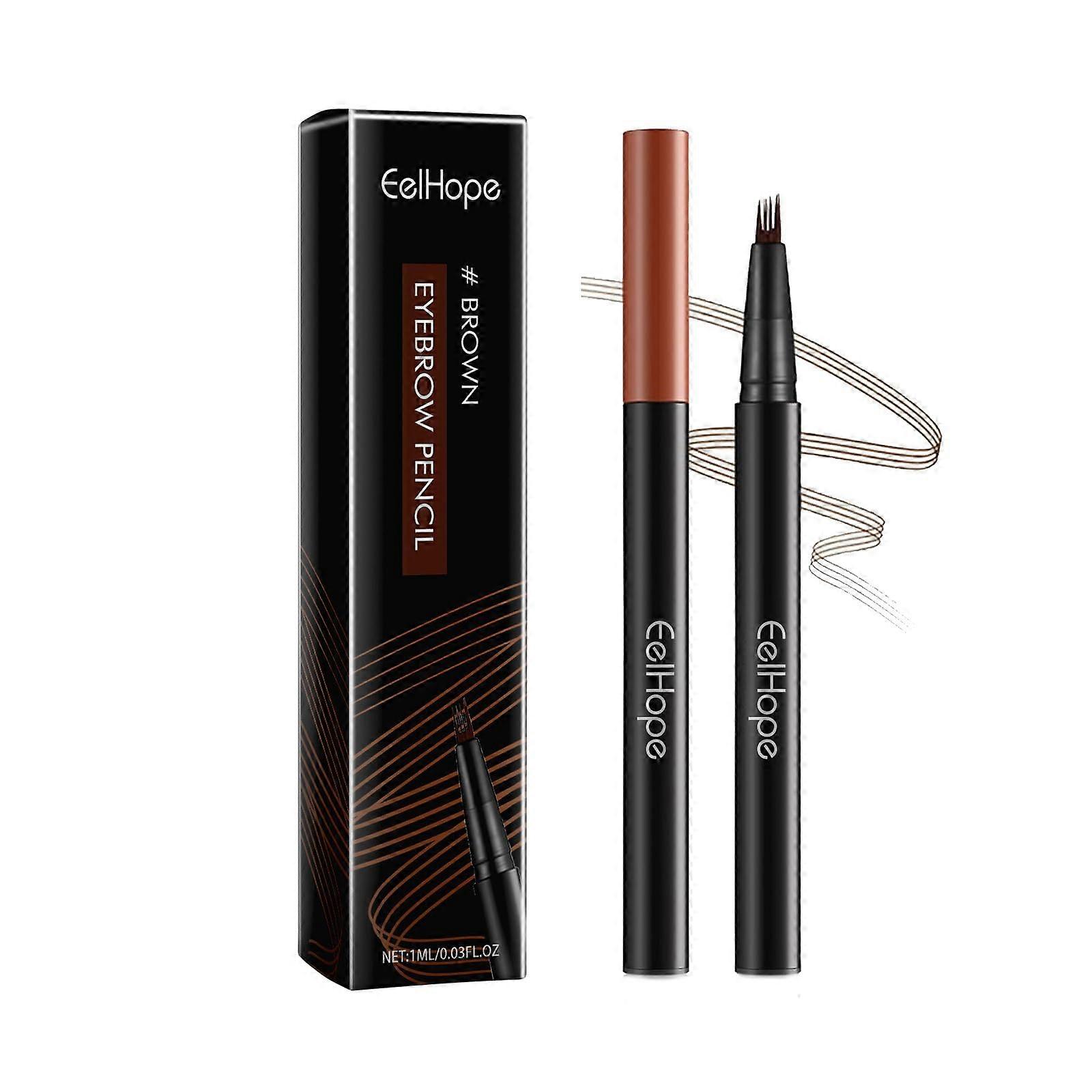 Waterproof Microblading Eyebrow Pencil, SmudgeProof Brow Pen with FourPoint Tip, Brown