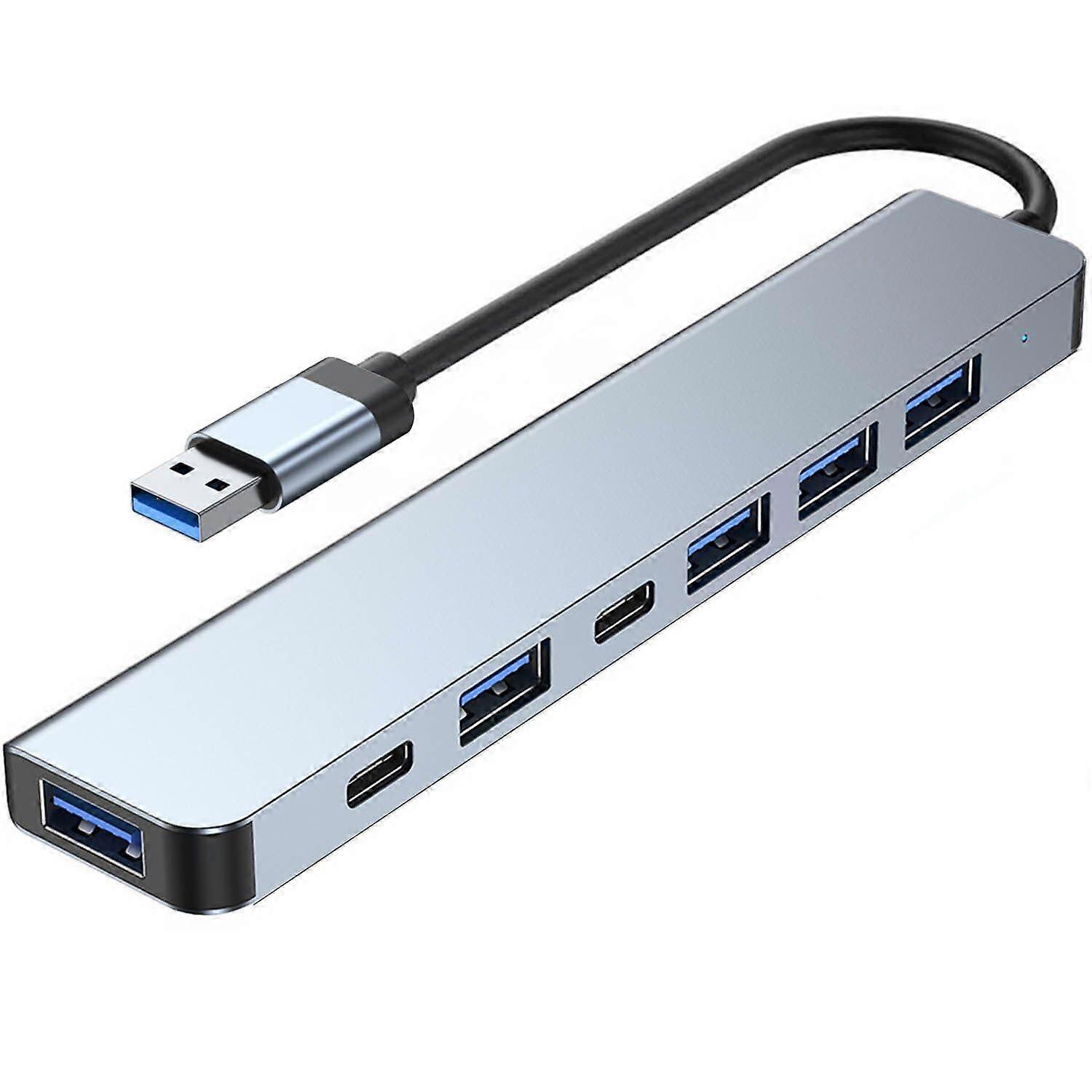 7 in 1 USB C Hub with Power Delivery, Multiport USB 3.0 Adapter for Speed Data Transfer