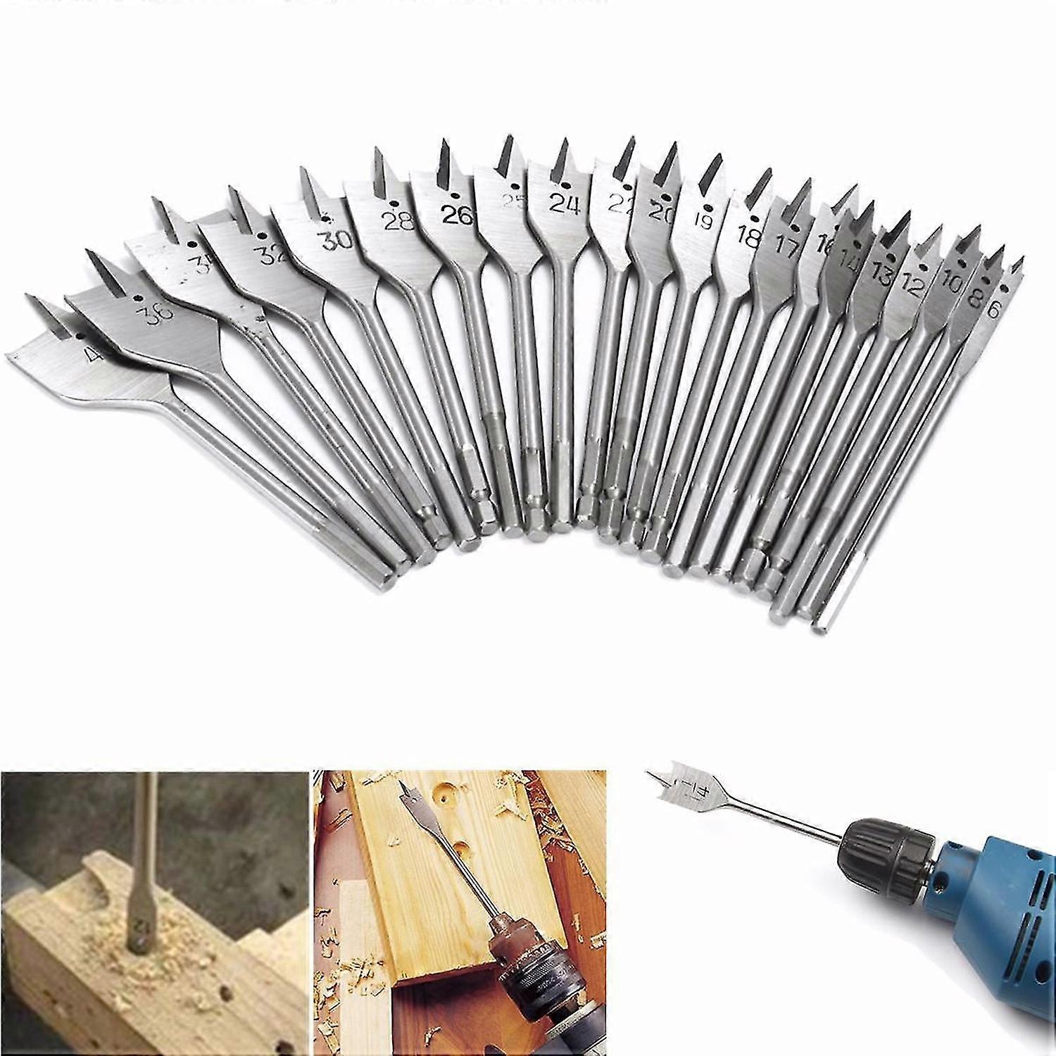 6-40Mm Flat Spade Wood Drill Bit Hex Shank Working Hole Cutter