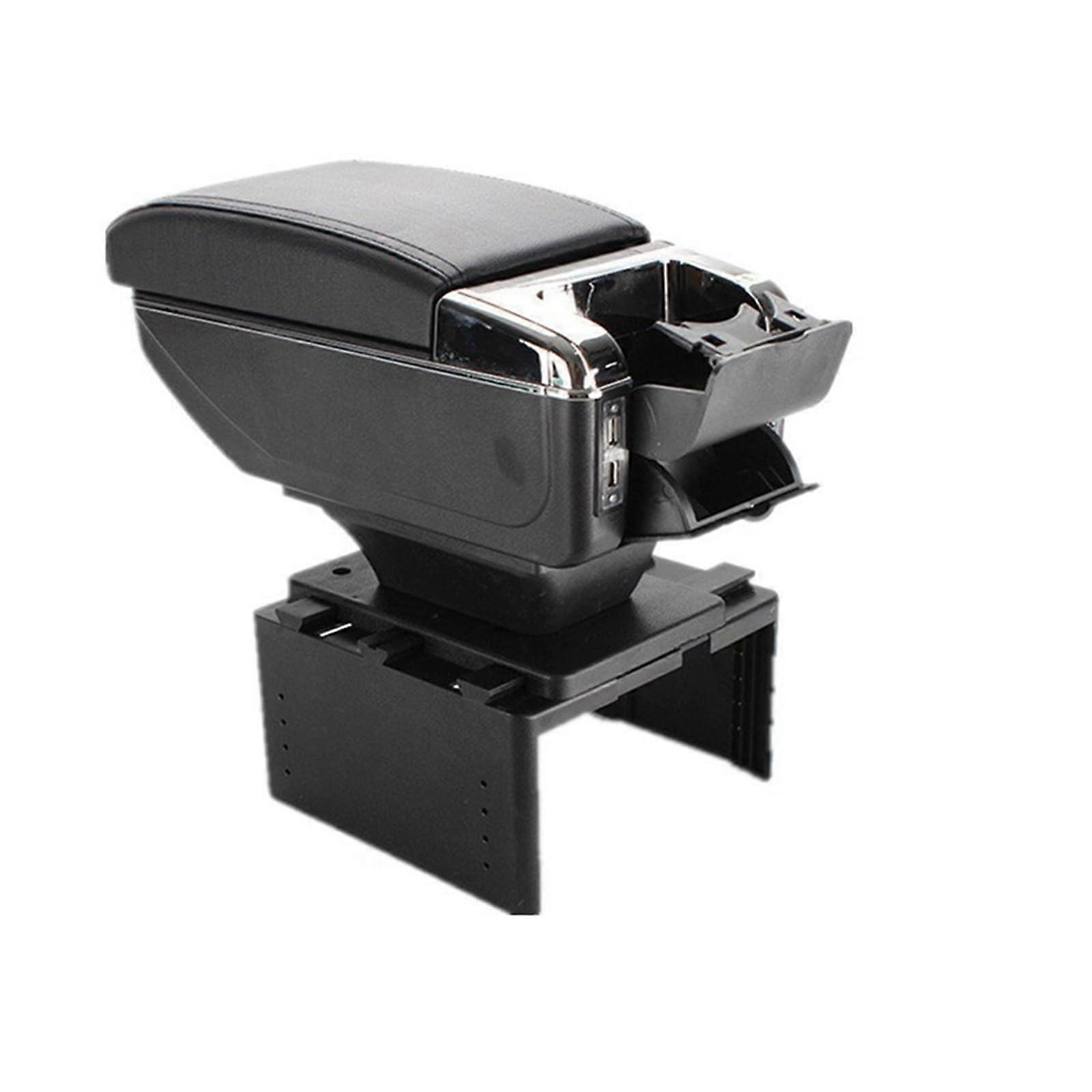 Car Armrest Box with 7 USB Ports PU Leather DoubleLayer Storage for Opel Combo Van