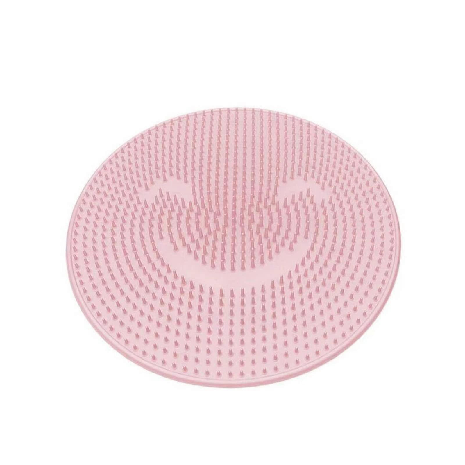 Round Wall Mounted Silicone Back Scrubber with Strong Suction for Exfoliating and Massage