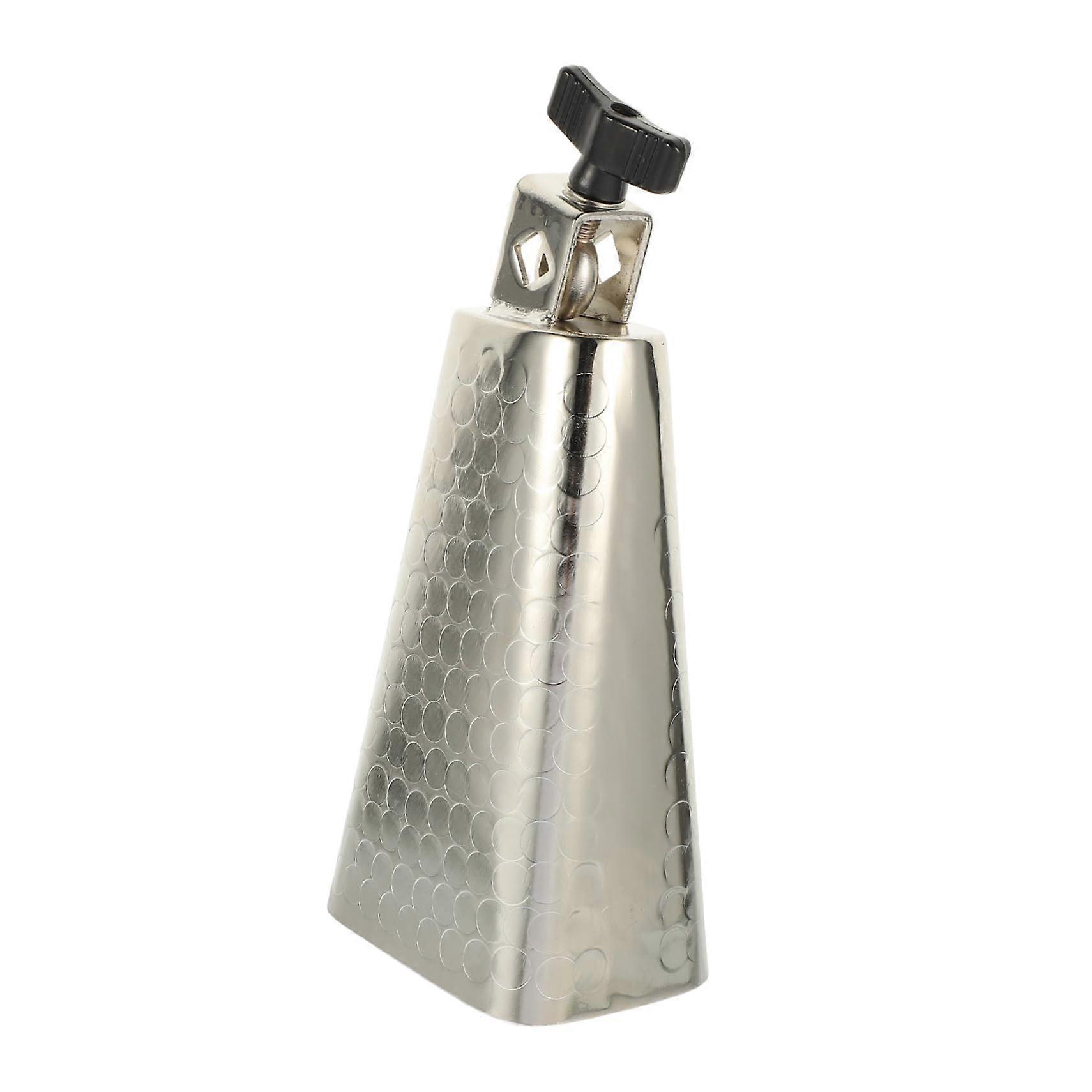 Silver Cowbell Percussion Instrument for Drum Set, Durable Metal, Easy Mounting