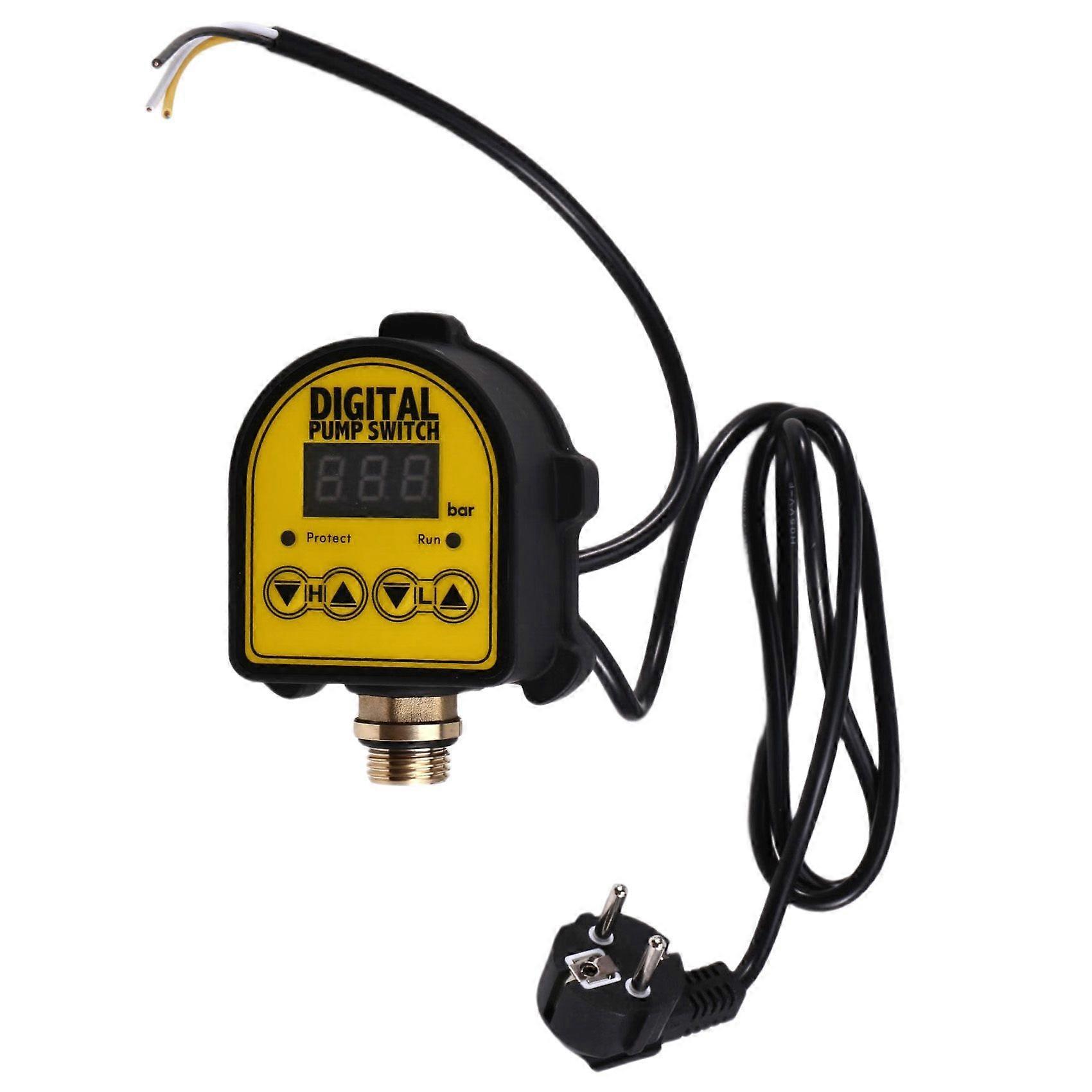 Pressure Controller Switch 0-10Bar 1/2in Interface Water Oil Compressor 220V Digital Automatic Water Pump on/OFF EU Plug