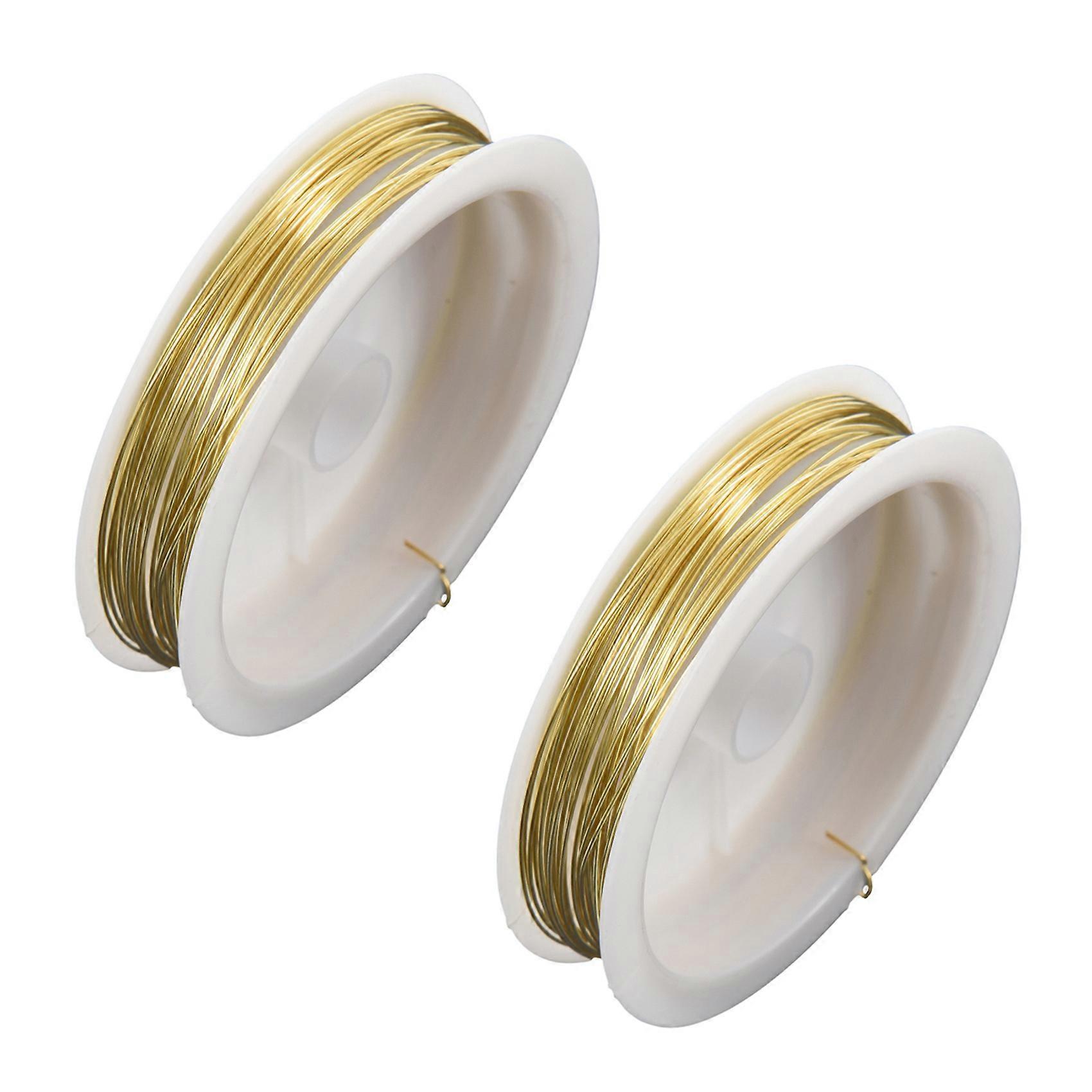 2X Coloured Brass Wire Gold 9M x 0.5mm