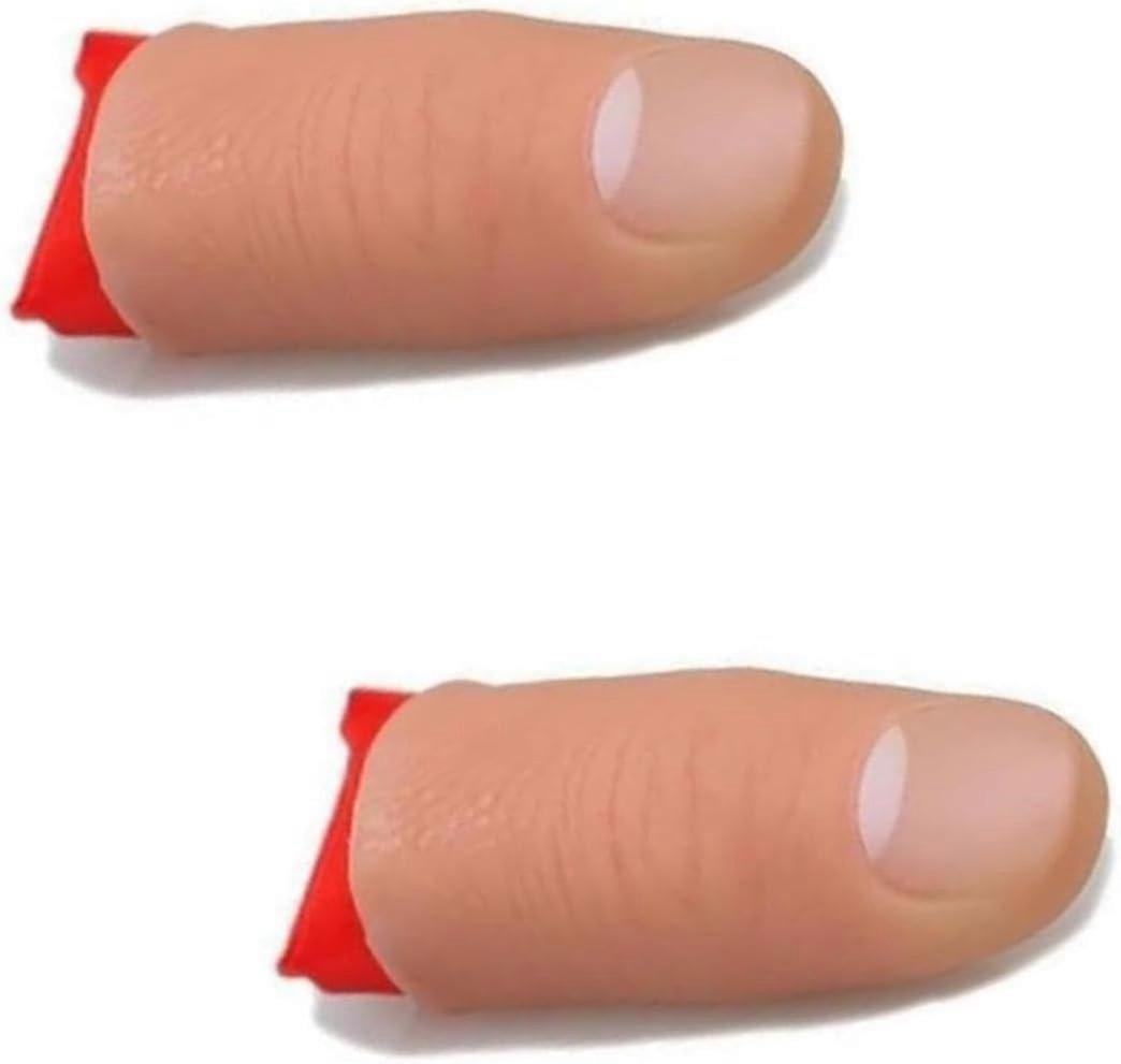 2 Pcs Magic Thumb Tip Set for Magicians, Realistic Silicone Vanish Prop for CloseUp Tricks