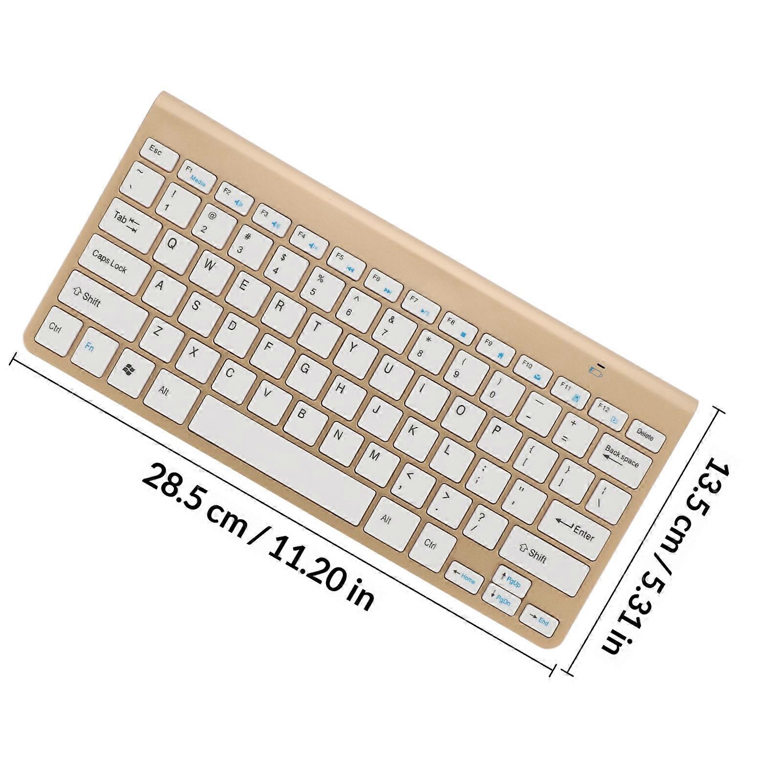 Wireless Keyboard Mouse Combo for Computer Use 1Set Plug and Play Golden