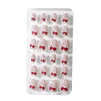 Press On Nails for Kids 24PCS Cartoon Full Cover False Nail Tips with KidFriendly Reusable Design