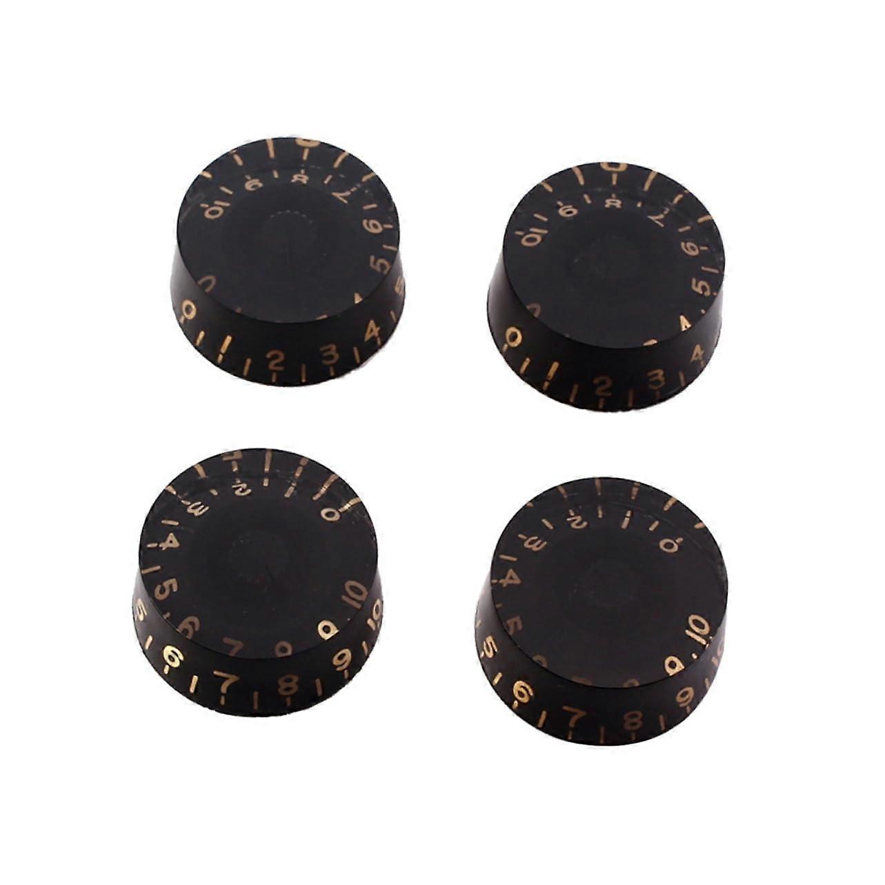 4 PCS Black Guitar Knobs Vintage Style Volume and Tone Control Set for Electric Guitar Replacement