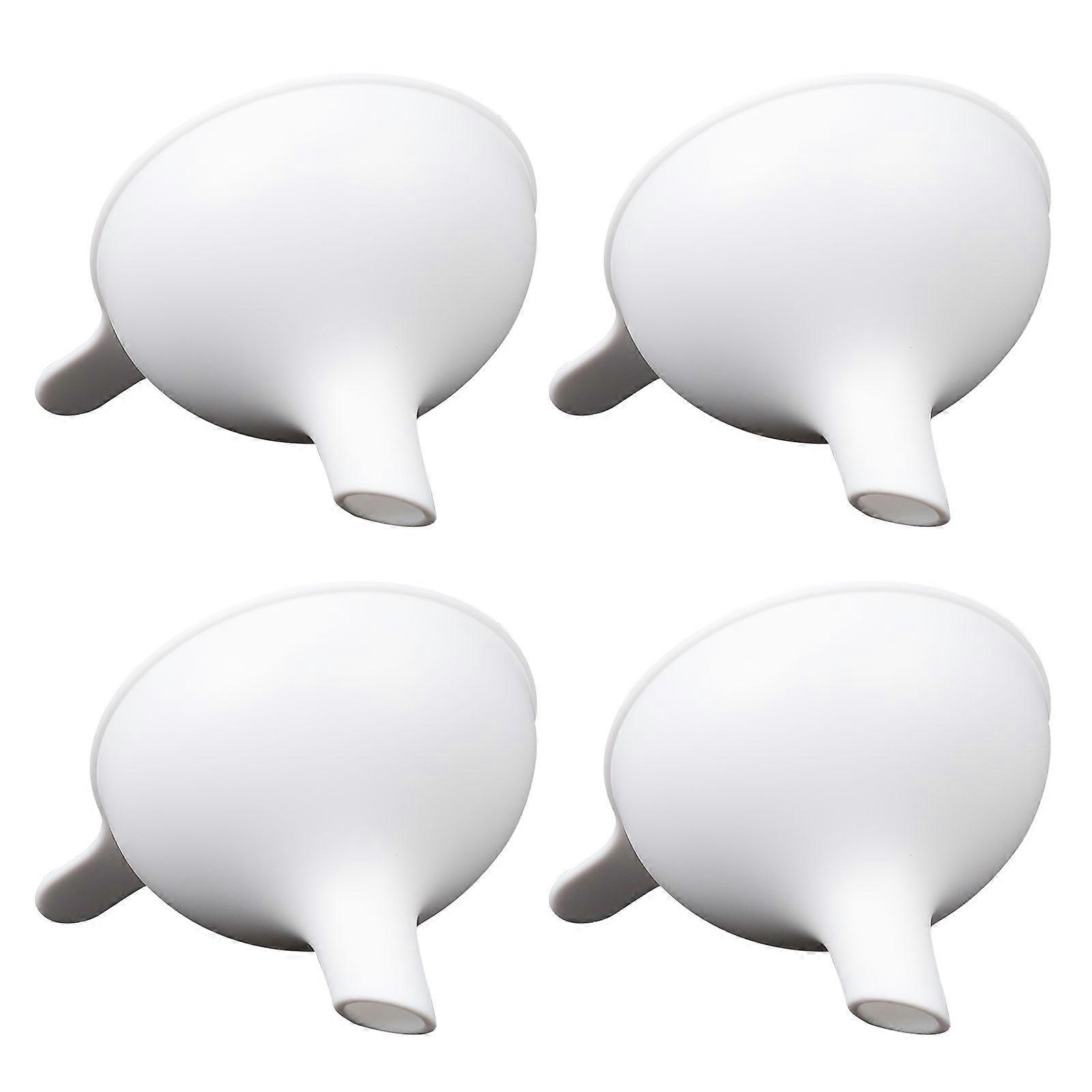 Plastic Wine Funnels Kitchen Funnel for Oil Transfer 4Pcs White Set