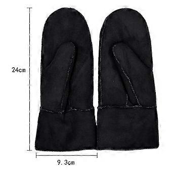 Women's mittens with warm lining and faux fur, winter gloves