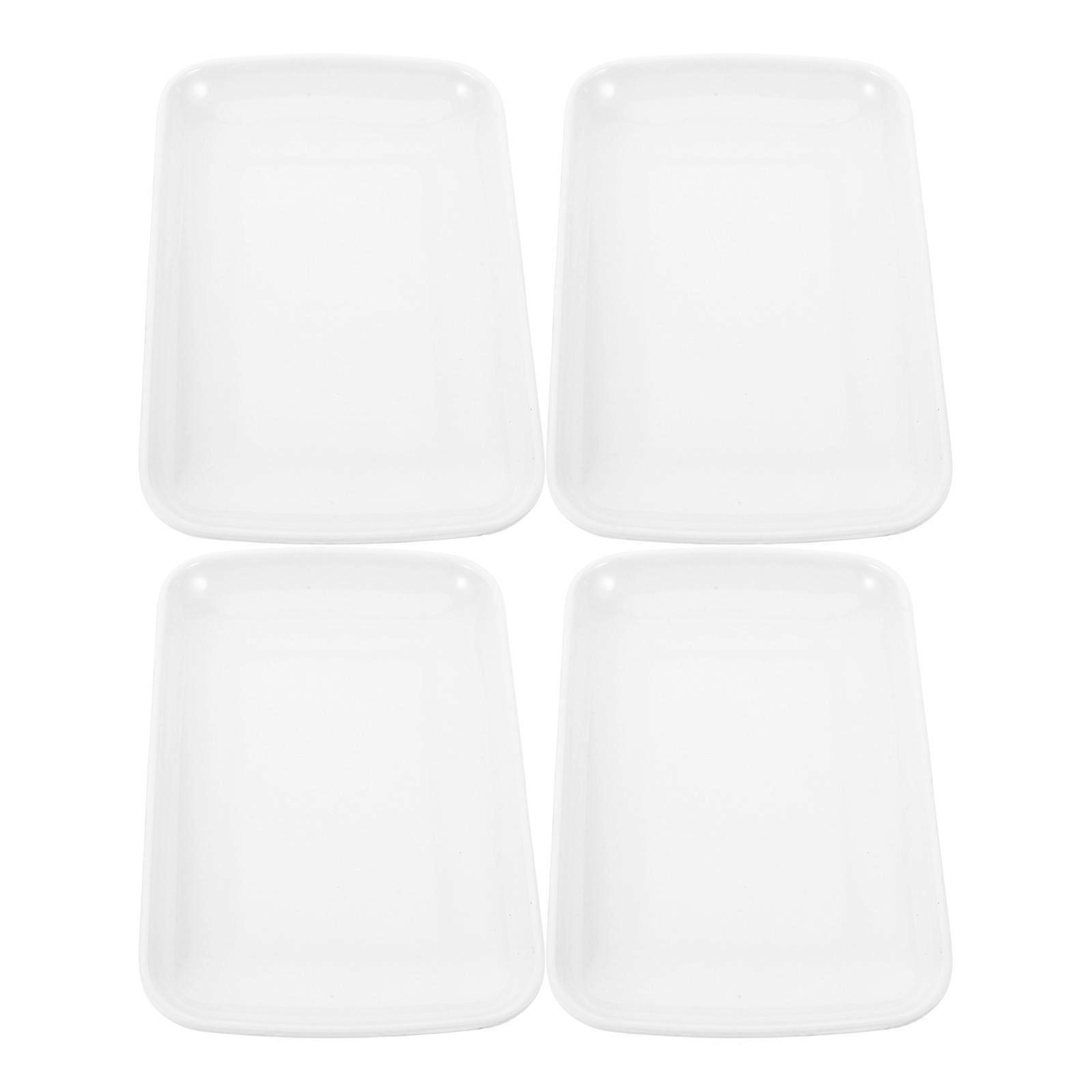 Food Plates Rectangular Tray for 4Pcs Kitchen Food Containers