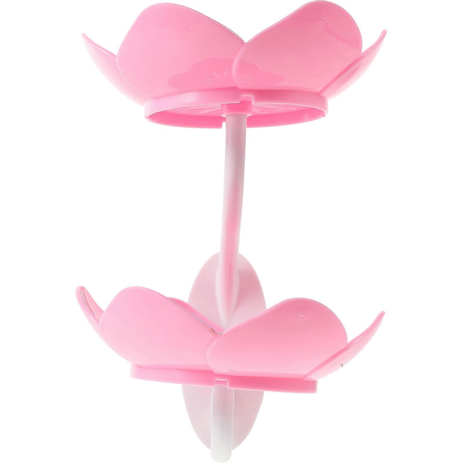 Soap Box Double-Layer Soap Rack for Wall-Mounted 1Set Pink Plastic