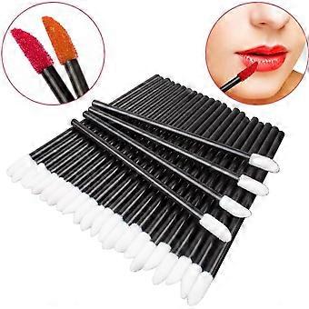 100 pinceaux à lèvres portables jetables, pinceaux à rouge à lèvres noirs, outils de maquillage portables
