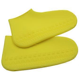 Silicone Shoes Cover Rainproof Anti-Slip Shoe Protector for 1Pair Yellow