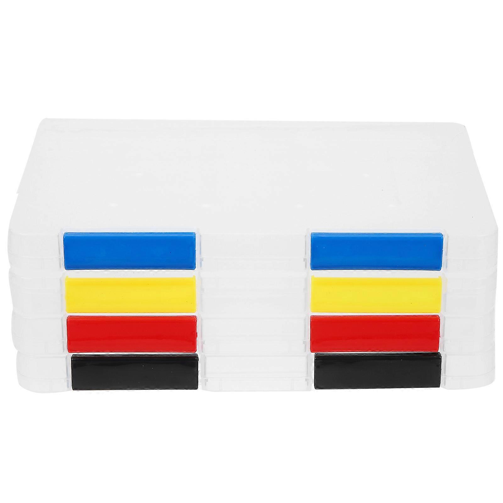 Document Storage Box Transparent File Organizer for Storage 4Pcs Assorted Color