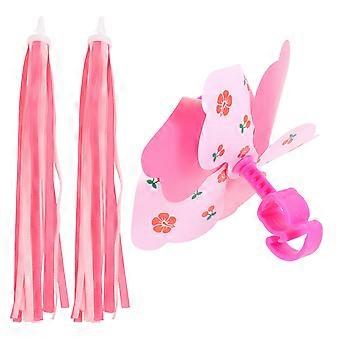 Pyörän ohjaustanko Pinwheel polkupyörän tuulimylly sisustukseen 4 sarjaa pinkki lisävarusteet
