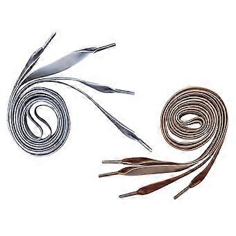 Wide Shoelaces Flat Shoe String for Shoe Use 2Pairs Brown Shoelaces