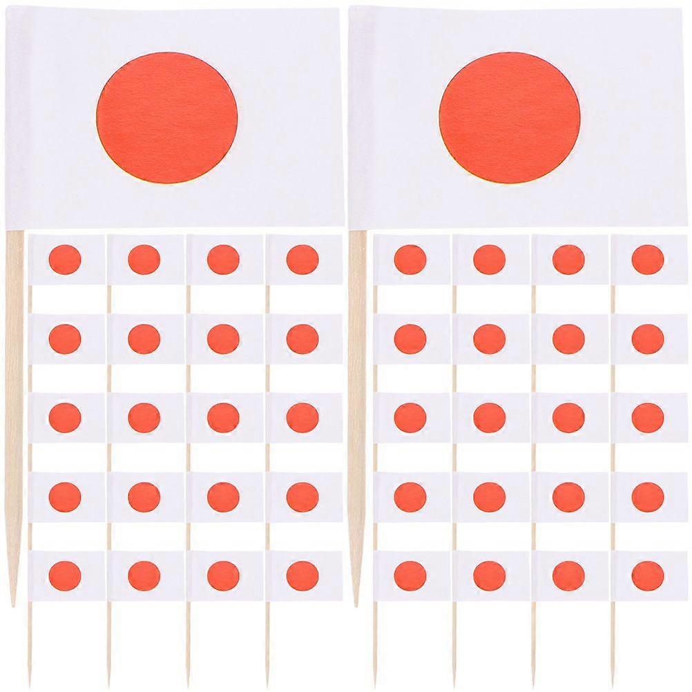 200pcs Flags Pattern Cupcake Toppers Cake Picks  Party Dessert Decorations Multi