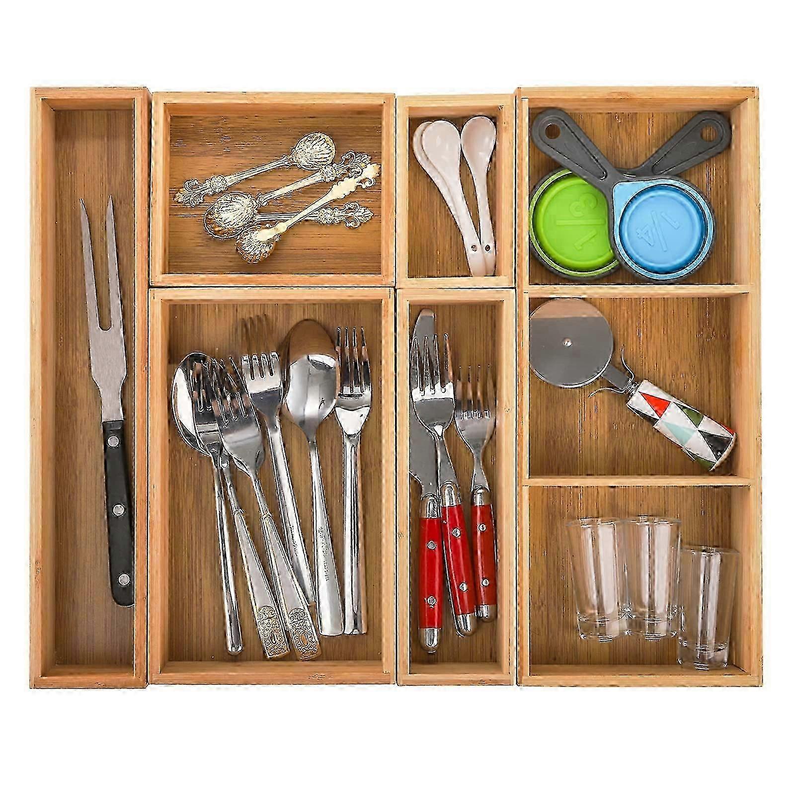 6-piece adjustable storage drawer organizer set