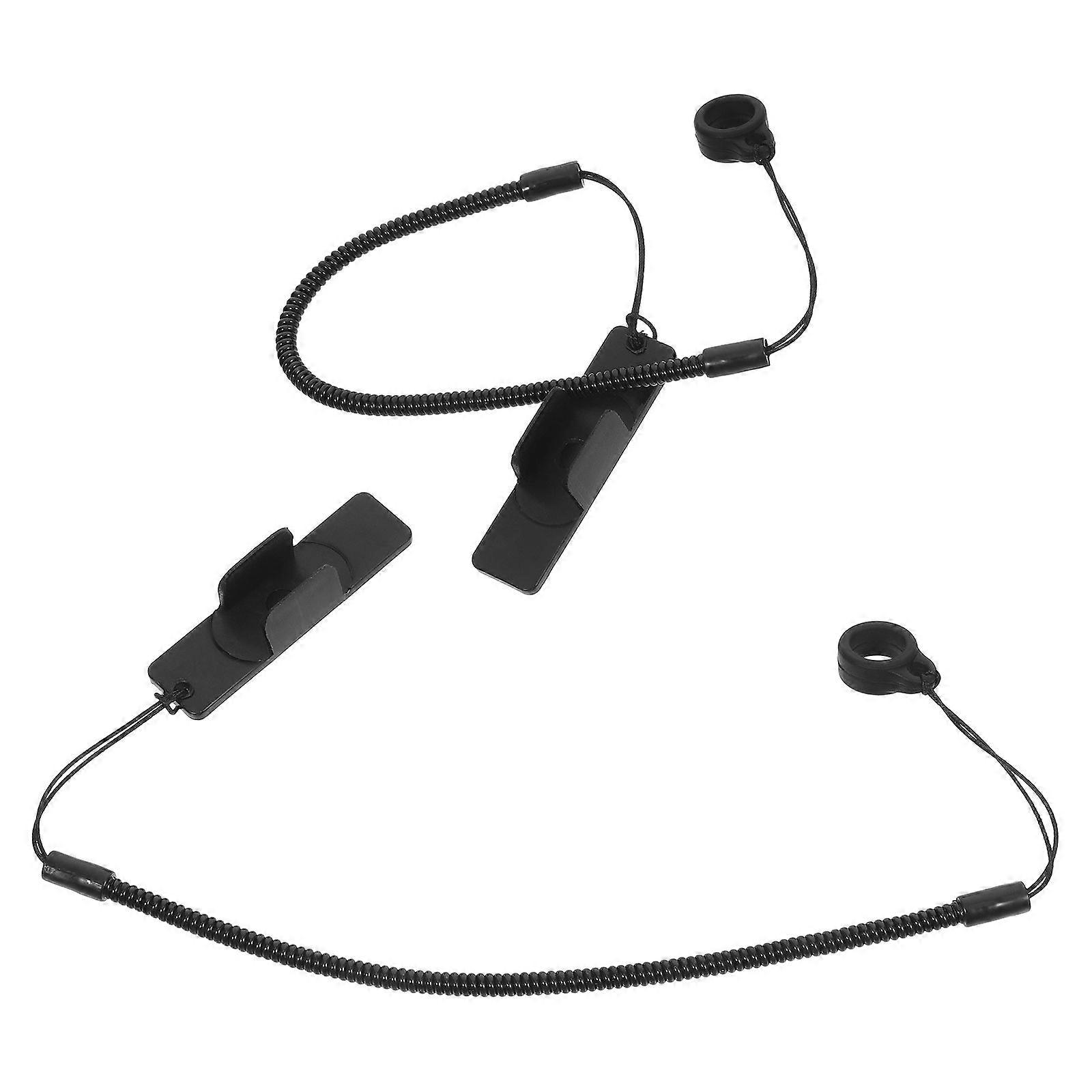 Black Elastic Stylus Pen Tether Strap for Tablets 2Pcs Set
