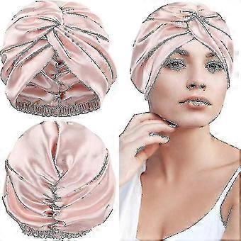 Double Layer Silk Sleeping Hat Elastic Hat