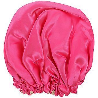 Kids Double Layer Sleeping Elastic Sleeping Hat Adjustable Sleeping Head Cover (Rosy)
