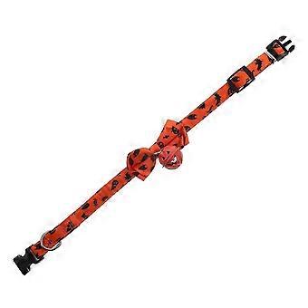 Halloween-Katzenhalsband mit Fliege, abnehmbar, 5er-Set, Orange