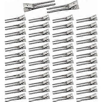 50 pinces à cheveux doubles à boucler, pinces crocodile en métal de 4,5 cm (1,8 pouce) pour coiffure avec nœud papillon (50 pièces)
