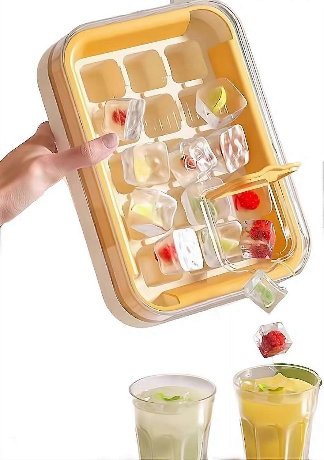Silicone Ice Cube Tray with Lid Easy Release Freezer Mold