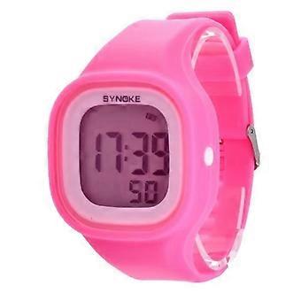 Pink Watches Boys Girls Men Women Jelly Wrist Date Silicone Rubber Withe