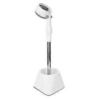 Adjustable Height Hair Dryer Holder Stand Lazy Hand Free Stainless Steel Blow Dryer Holder for BathroomWhite