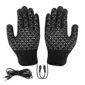 Verwarmde Handschoenen 1 Paar 5V Zachte Gebreide Thermische Handschoenen Multifunctionele Verwarmde Skihandschoenen USB Oplaadbare Hand Verwarmende Handschoenen