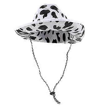 Fedora Cappelli Donne Alla Moda Messicano Cappelli Da Cowboy Natale Cappello Da Cowboy In Pelle Cappello Da Cowboy Stampa Mucca Cowgirl Cappello Bianco Cappello Da Cowboy